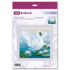 Riolis Counted Cross Stitch Kit 11.75"X11.75"-White Swan (10 Count)