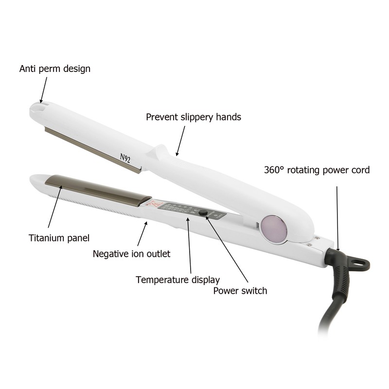 Hair Straightener Electronic Ceramic Fast Heating Curling Straightening Iron 100‑240V