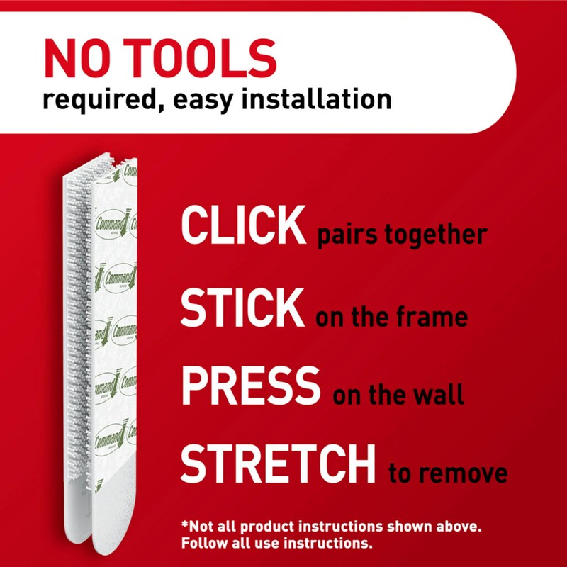 Command 20 lb X-Large Picture Hanging Strips, 16 Pairs White