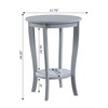 Convenience Concepts American Heritage Round End Table with Shelf, Gray