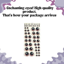 241-M: Assorted 3D Resin Googly & Wiggle Eyes (52 Pcs/26 Pairs, 5mm-22mm, Various Sizes) – Brown- Self-Adhesive for DIY Crafts, Clay, Felt, Cold Porcelain, Polymer Clay, Sculptures & DIY Projects