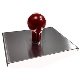 Prince Castle Red Handled Stainless Steel Meat Press - for Precision Cooking