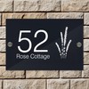 Badgemaster Modern Anthracite House Number Sign Plaque Stainless Steel Standoffs