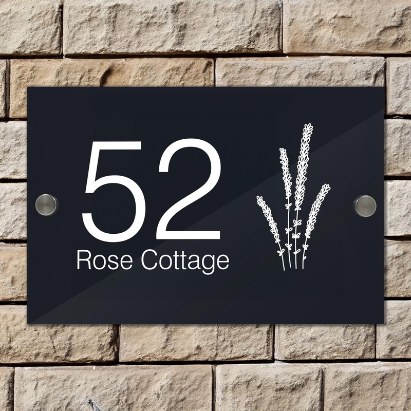 Badgemaster Modern Anthracite House Number Sign Plaque Stainless Steel Standoffs