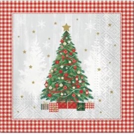 Unbranded Christmas Paper Lunch Napkins FRAMED CHRISTMAS TREE 20pcs Decoupage Craft