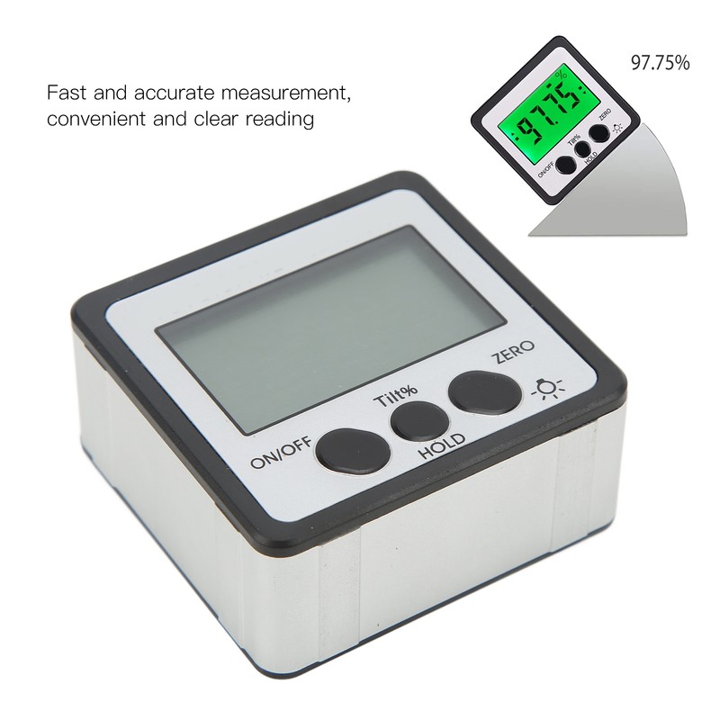 Digital Inclinometer with Backlight Magnetic 4x90° Electronic Protractor IP54 Waterproof