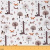 jejeloiu Wild Animal Fabric by The Yard Fox Squirrel Owl