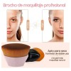 Brocha Facial Kabuki Plana Maquillaje Base Corrector Polvo