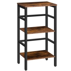 HOOBRO 3 Tier Narrow Bookshelf, Skinny Book Shelf, Record Storage Rack with S...