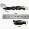 Tactical Folding Pocket Knife 2.56" Black Stainless Steel Blade Camo
