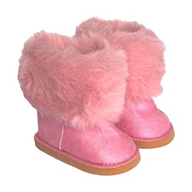 18 Inch Doll Boots- Pink Fur Boots Fits 18 Inch Kennedy and Friends Dolls and All Other 18 Inch Dolls