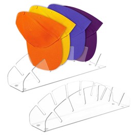 AmaCielo 2Pcs Hat Organizer for Baseball Caps, No Install Acrylic Hat Display Stand, Hat Racks Storage for 14 Baseball Caps，Clear Cap Storage Holder for Bedroom, Closet, Dresser, Office