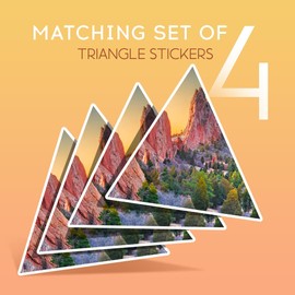 Vinyl Triangle Stickers (Set of 4) 10cm - Garden of the Gods Colorado Springs USA for Laptops, Tablets, Luggage, Scrap Booking, Fridges #50997
