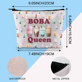 Boba Tea Makeup Bag Boba Queen Boba Tea Lover Gift Bubble Tea Gift Tapioca Bubble Tea Cosmetic Bag (Boba Queen 3UK)