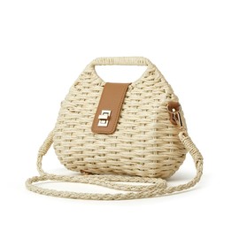 Women Straw Shoulder Handbag Natural Summer Beach Tote Bag Soft Bell Purse Straw Hobo Crossbody Bag 2025