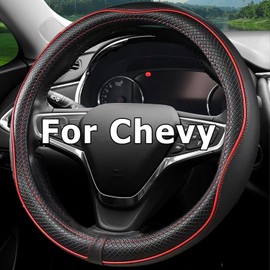 CACAWIZ - Funda de volante para Chevy, compatible con Silverado, Tahoe, Equinox, TravSE, Colorado, rojo