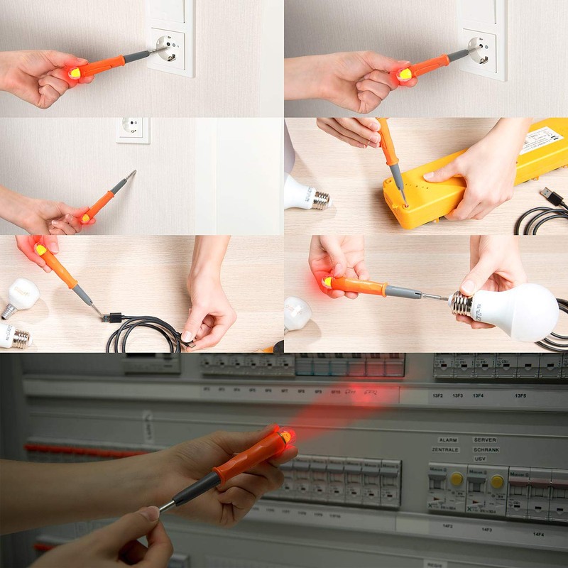 revolt Current Tester: Set of 3 Multifunction Voltage Tester and