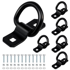 lifgarfe 6PCS Heavy Duty 3/8" Trailer D Ring Tie Down Anchors for Trailer and Truck Bed,6000 Pound Breaking Strength (Black)