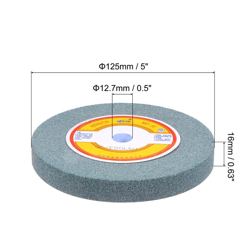 uxcell 5-Inch Bench Grinding Wheels Green Silicon Carbide GC 80