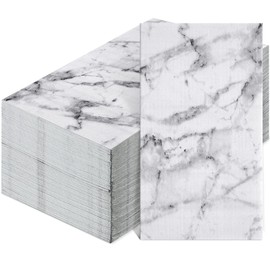 Zonon 100 Pcs Paper Hand Towels Bathroom Marble Guest Towels Disposable Paper Guest Decorative Napkins Marbleized Dinner Hand Napkin for Wedding Holiday Cocktail Party