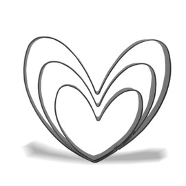 Keewah - Juego de cortadores de galletas de corazón, 5 pulgadas, 4 pulgadas, 3 piezas, acero inoxidable