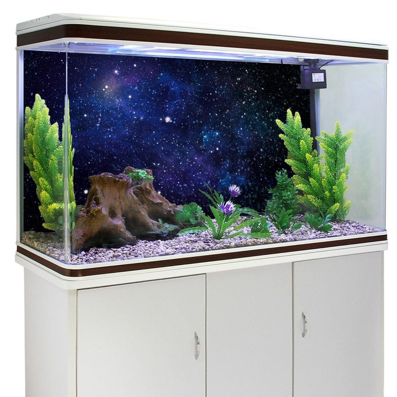 AWERT 30x18 inches Galaxy Aquarium Background Blue Starry Sky Universe