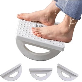 Under Desk Foot Rest with Massage Roller, Ergonomic Office Footrest, Rocking Design (white)