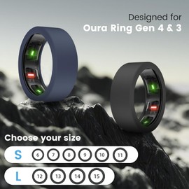 MAKCPOIMER 10 Pack Ring Cover for Oura Ring Gen 4/3, Silicone Protector for ULTRAHUMAN Ring AIR Working Out Accessories Men Women (2 Black/2 White/2 Nightblue/2 Pink/2 Teal, L (12/13/14/15))