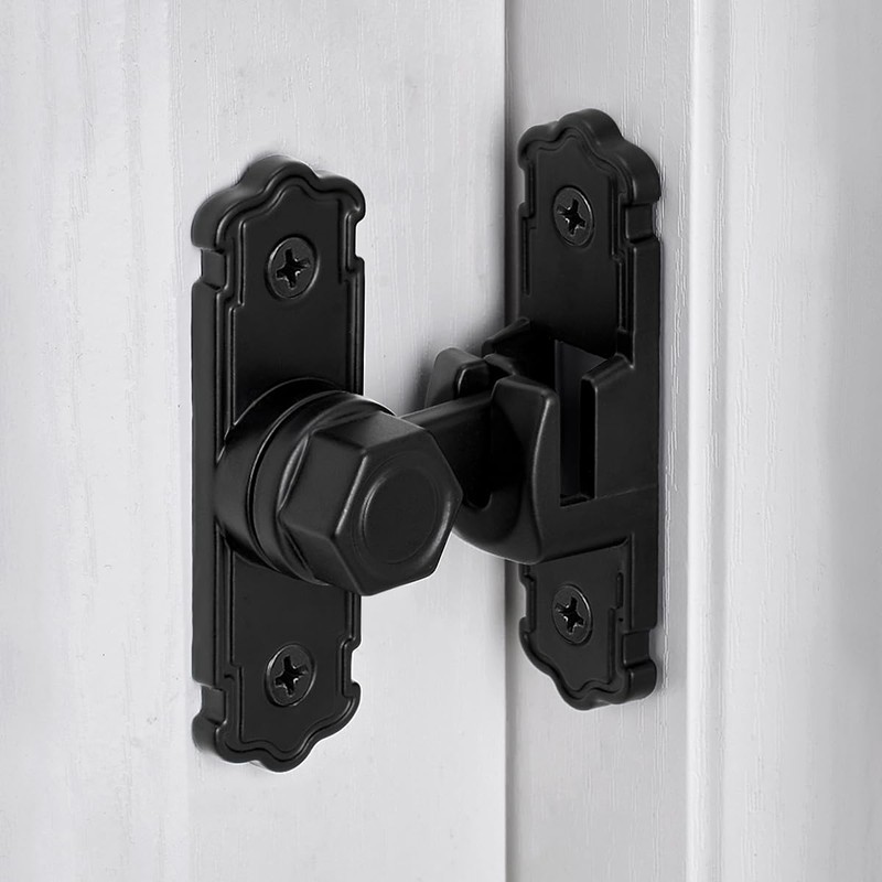 4 Packs Black Aluminum Alloy 90/180 Degree Gate Lock,Barn Door