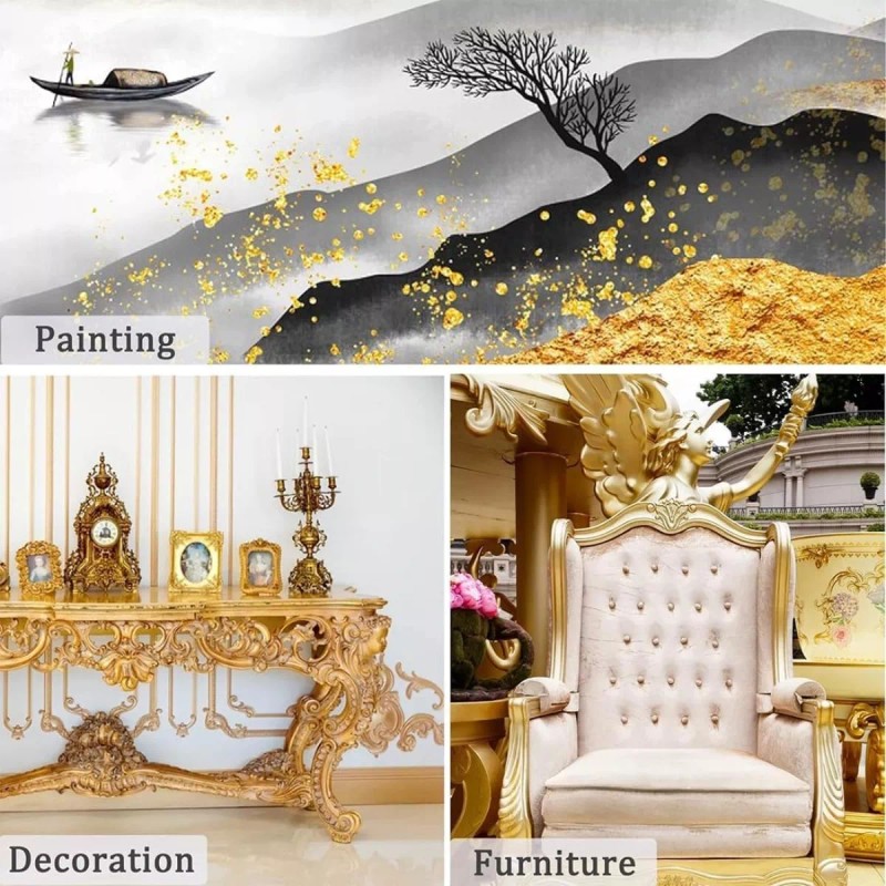 200 Hojas De Oro Imitacion Metálica Con Separación 14x14cm