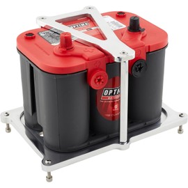 Deluxe Polished Billet Aluminum 3-Bolt Battery Mount, Optima