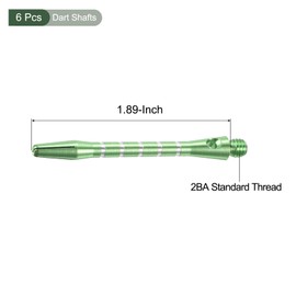 YOKIVE 6 Pcs Dart Shafts, Indoor Outdoor Aluminum Medium 2BA Thread Dart Stems Replacement Dart Accessories | Home, Club, Camping (Green, 48mm)