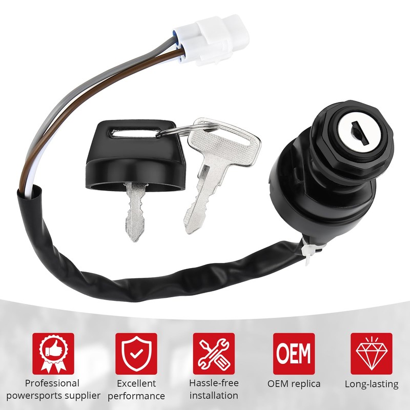 JAVIK Ignition Key Switch Fit for Kawasaki KFX700 2004-2011 Prairie