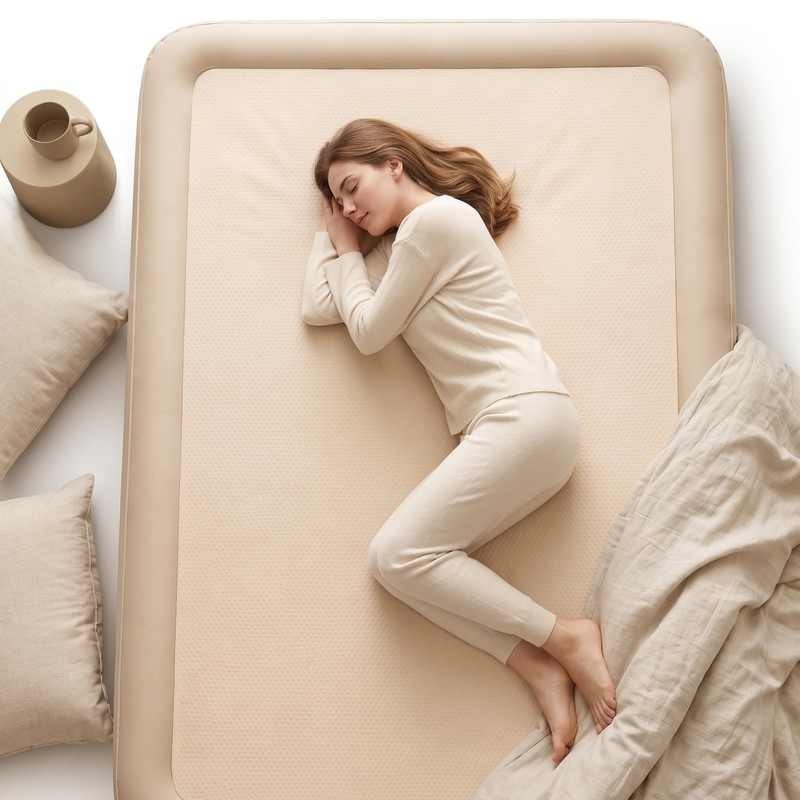 Deeroutin Air Mattress with Built-in air Pump; Single Blow up