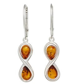BALTIC AMBER STERLING SILVER 925 Earrings Droop Dangle NATURAL Gemstone Amber Cognac Jewellery For Woman Earrings Sterling Silver