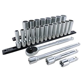 1/2" Drive Deep Metric Socket Set, 25 Piece