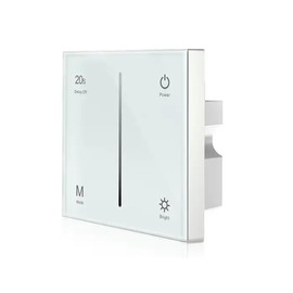 JOYLIT 12-48V LED Dimmer 2CH X 5A/CH, in Wall Touch Screen Dimmer Switch 20S Delays Off Controller, Brightness Dimming Switch for Single Color LED Strip, Compatible with 86 Size Base