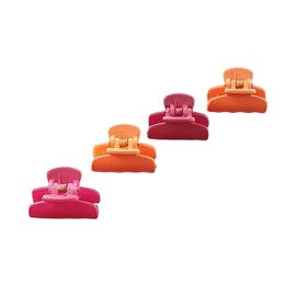 Mibella Beauty & Co Trend Mini Haarklammern Set, 4 Stück, Rot und Orange, Haarschmuck für Kids - 28663