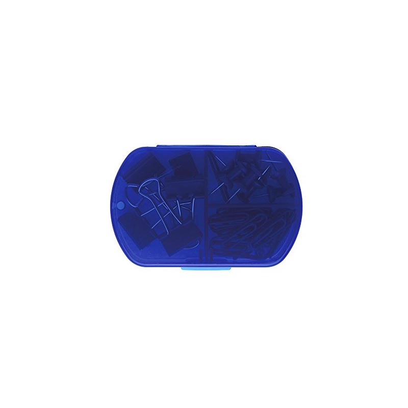 eBuyGB Pack of 6 Stationery Accessory Set, Transparent Blue