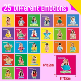 Emotions Flip Chart, 25 Different Moods with Coping Skills-Learn to Identify Various Moods, Real Person Feelings Flipbook for Kids with Autism, ADHD -Educational Tools for Therapy, Classroom, Home Use