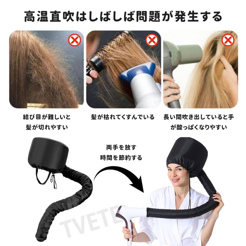 TVETE Hair Dry Cap Warm Air Drying Treatment Cap Hat