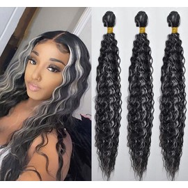 HeioWuio P4/Grey Deep Wave Hair Bundles Brazilian Remy Extensions Ombre Tow Tone Weaves Real Unprocessed Virgin Hair Brown And Grey 8 Inch