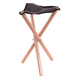 US Art Supply Portable Three Leg Wood Artist Folding Stool with Saddle Leather Seat