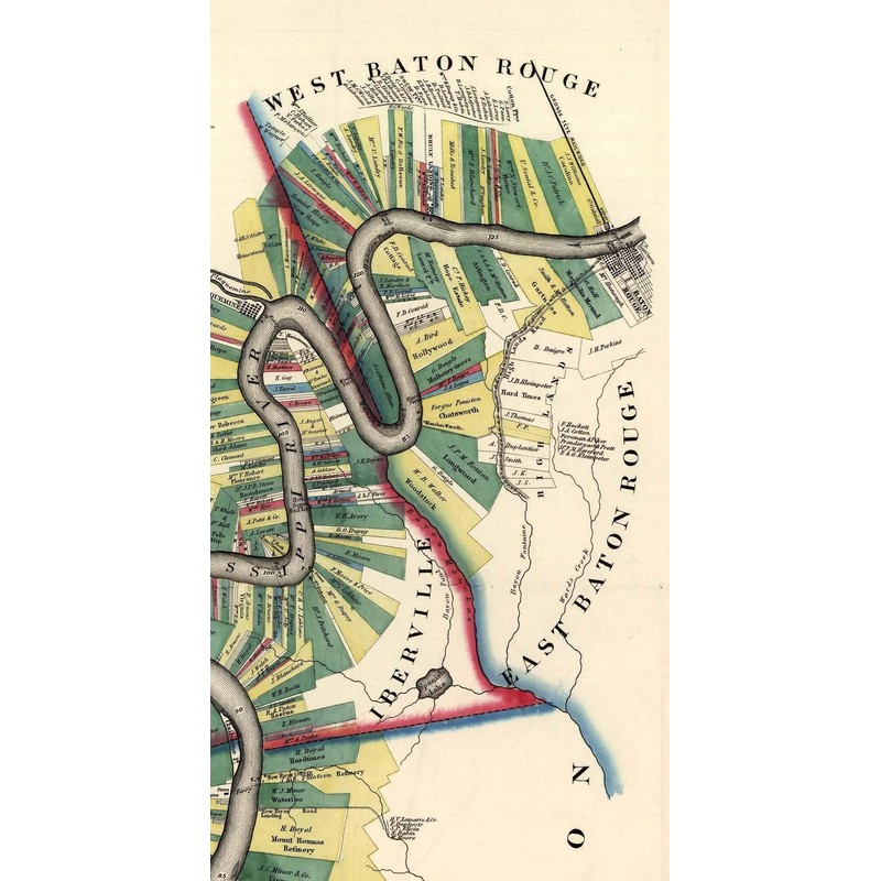 Mississippi River - Natchez to New Orleans 1858 - Old