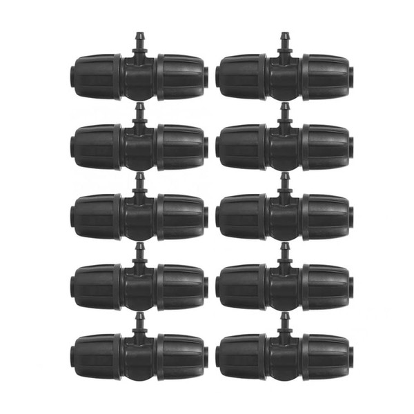 10 Pcs Barbed Tee Irrigation Fittings Irrigation Tube Anti-Drop Fitting
