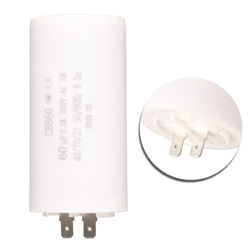 CBB60 60uF 50/60HZ AC250V Cylinder Shaped Run Round Capacitor CBB60