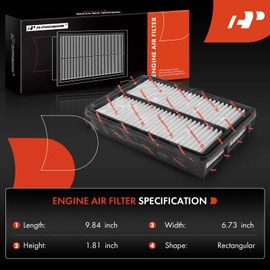 A-Premium Filtro de aire de motor de 2 piezas compatible con Hyundai Tucson 2005-2009 y Kia Sportage 2005-2010, 2.0L 2.7L, panel rígido, reemplazo # 28113-08000