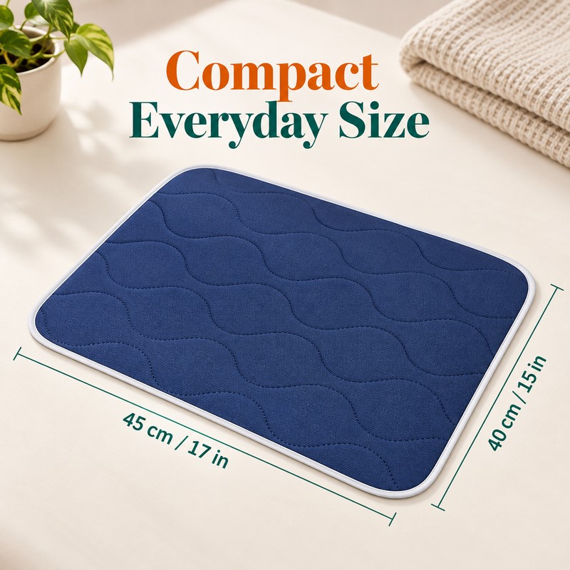 Washable Waterproof Incontinence Bed Pad with Absorbent Layers and Non-Slip