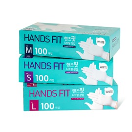 Hands Fit Nitrile Gloves 100 sheets (3 sizes/3 colors), Hands Fit Original White M / 핸즈핏 니트릴장갑 100매 (3size/3color),  핸즈핏 오리지널 화이트 M