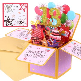 BZQCPLX Pop up Happy Birthday Card, 3D Pop up Birthday Cards, 13th Birthday card, Happy Birthday Greeting Card, Pop Up Birthday Cards Box for Adults and Kids with Envelopes